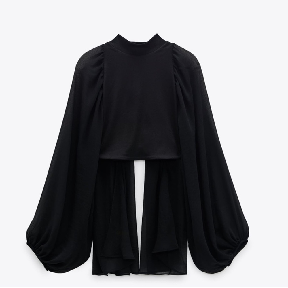 ZARA COMBINATION CROP TOP - BLACK - REF. 0085/656